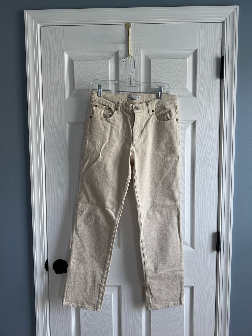 Abercrombie & Fitch Cream Straight Jeans